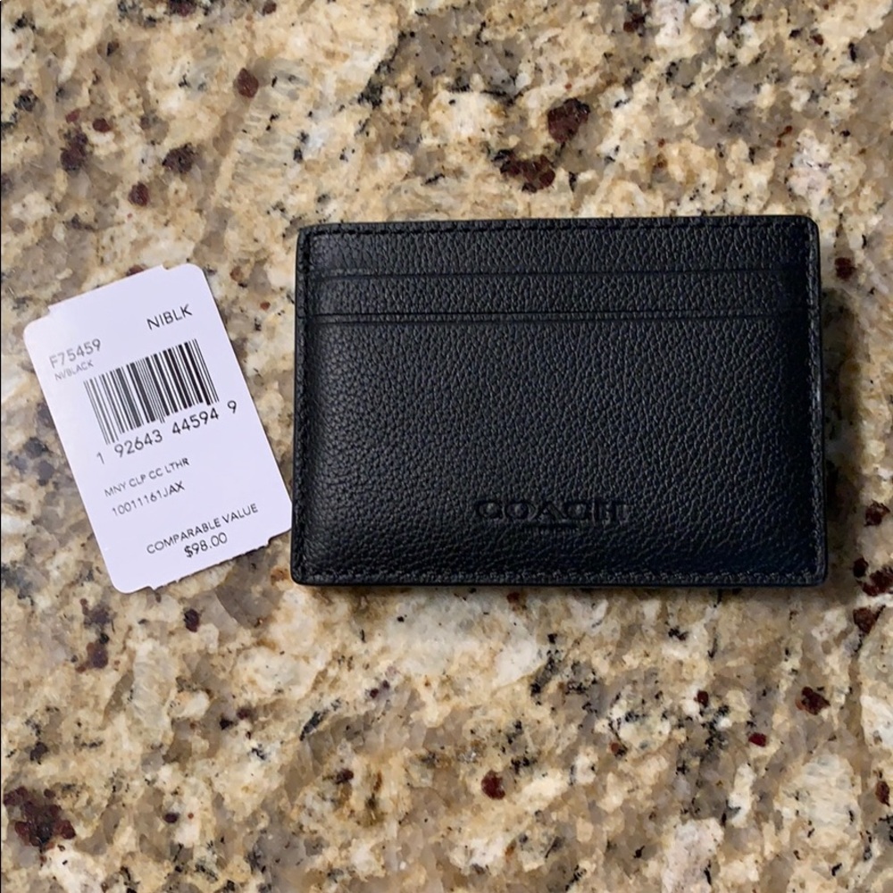 Brand New Coach Leather Wallet with Money Clip